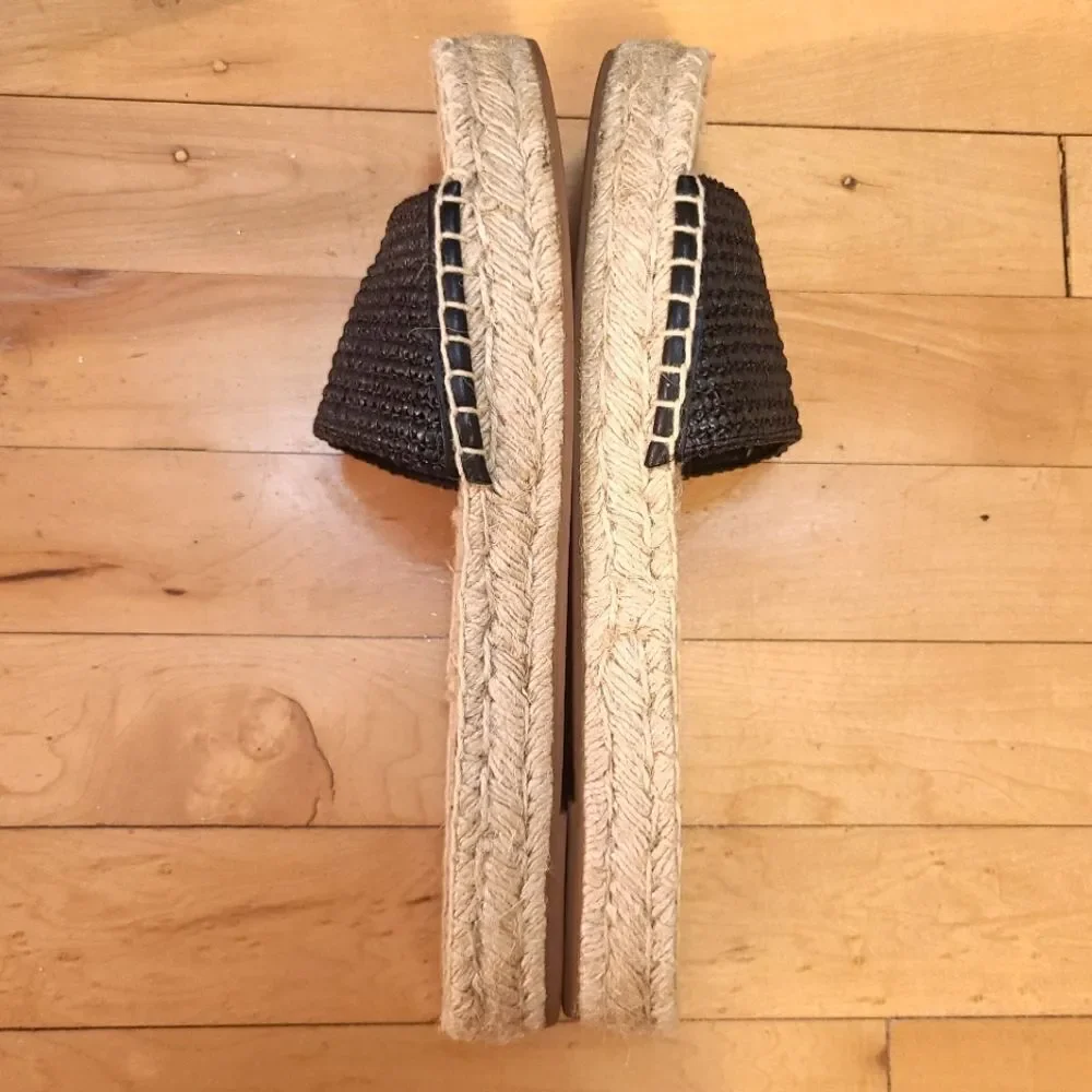 J. Crew Raffia Slip-on Espadrille Sandals